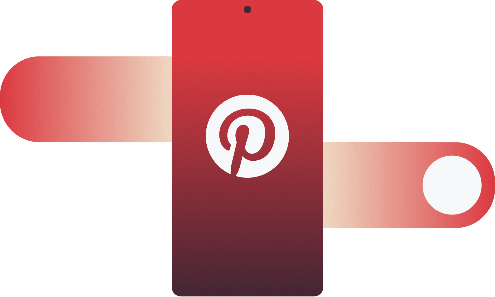 Logotipo de interesse em dispositivo m&oacute;vel com um gesto de deslize passando por ele.