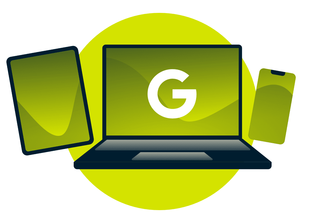 Apparaten met het Google-logo erop.