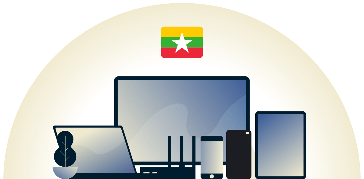様々なデバイスを保護するミャンマー対応VPN。